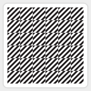 Black and white diagonal lines op art pattern Sticker